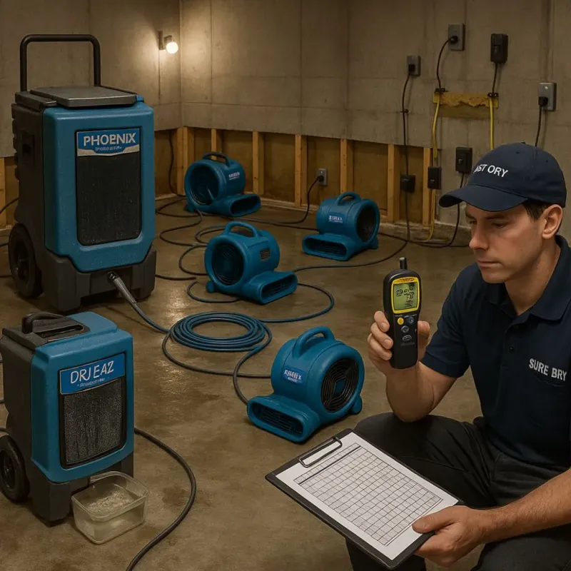 Structural Drying and Dehumidification process in Ponderay, ID